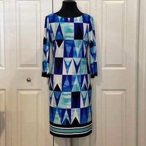 Eliza J Geometric Jersey Shift Dress